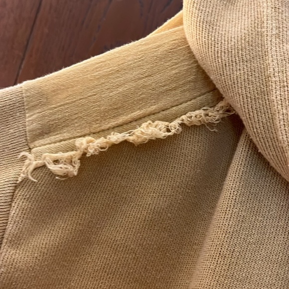 Free People mustard colored hooded sweatshirt with cloth bottom oversized - Picture 5 of 13